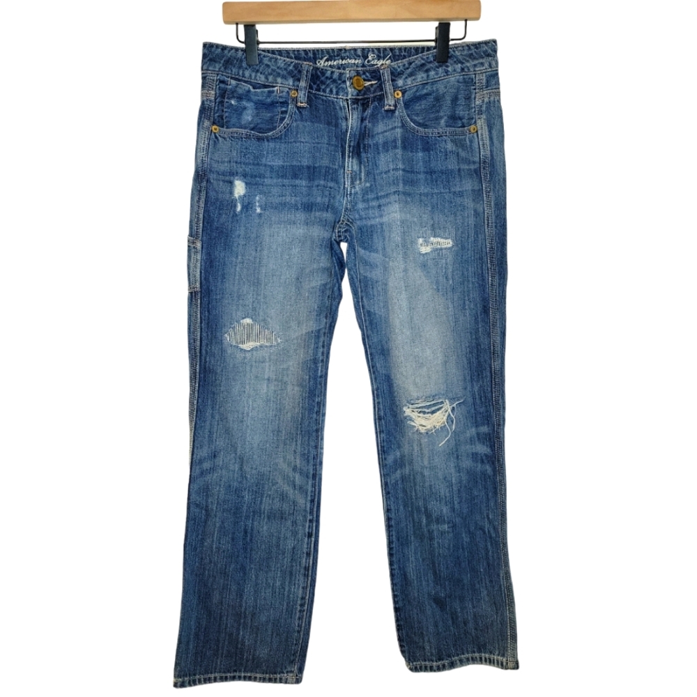 American Eagle, Jeans, Boy Fit, Distressed some w/Patching, Women's size 6 Short